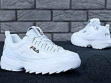 Жіночі кросівки Fila Disruptor II 2 Leather White Winter (с мехом) FW01655-111, фото 4