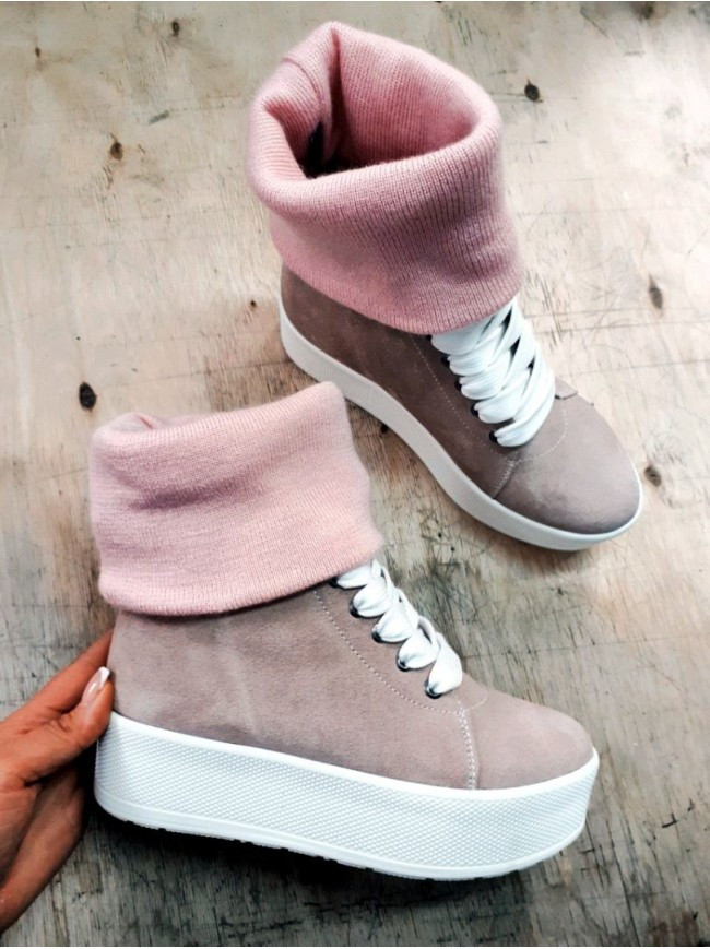 Зимові жіночі кеди з довязом Кеди l'aria Powder Suede W ТМ Bona Mente, фото 1