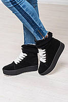 Зимові жіночі кеди з довязом ТМ Bona Mente l'aria Black Suede W