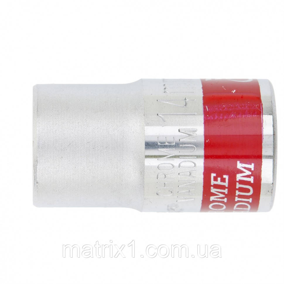 Головка торцева, 14 мм, 6-гранна, CrV, під квадрат 1/2", хромована MTX MASTER