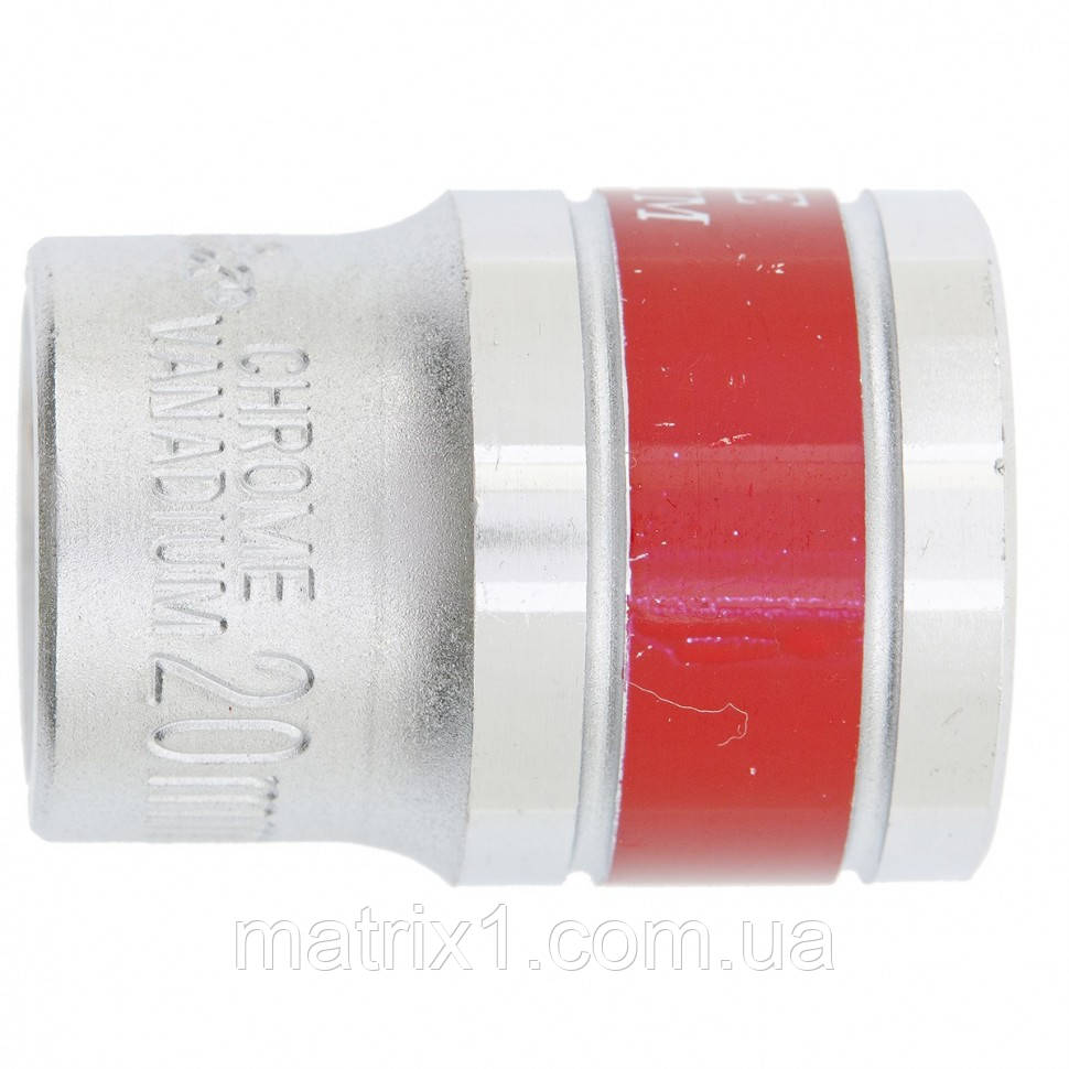 Головка торцева, 20 мм, 6-гранна, CrV, під квадрат 1/2", хромована MTX MASTER