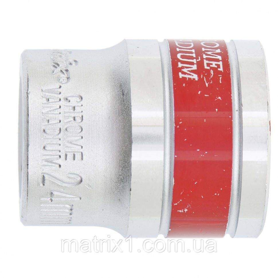 Головка торцева, 23 мм, 6-гранна, CrV, під квадрат 1/2", хромована MTX MASTER