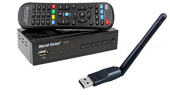 Т2 приставка World Vision T625A + Wi-Fi адаптер 5dBi + навчальний пульт