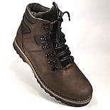 Коричневі черевики великого розміру чоловічі шкіряні з вологозахистом на хутрі Rosso Avangard BS Indi Jone Brown, фото 2