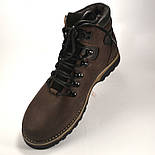 Коричневі черевики великого розміру чоловічі шкіряні з вологозахистом на хутрі Rosso Avangard BS Indi Jone Brown, фото 3