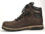Коричневі черевики великого розміру чоловічі шкіряні з вологозахистом на хутрі Rosso Avangard BS Indi Jone Brown, фото 5