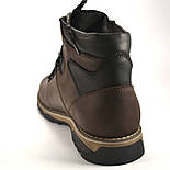Коричневі черевики великого розміру чоловічі шкіряні з вологозахистом на хутрі Rosso Avangard BS Indi Jone Brown, фото 7