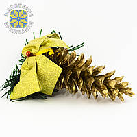 Ялинкова прикраса "Шишка соснова" золота