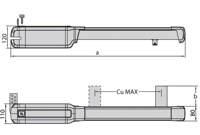 Габаритные размеры BFT KUSTOS BT A25