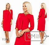 Офісне пряме плаття в діловому стилі з рукавом 3/4 і складкою на грудях р.42-44. Арт-2620/23, фото 3