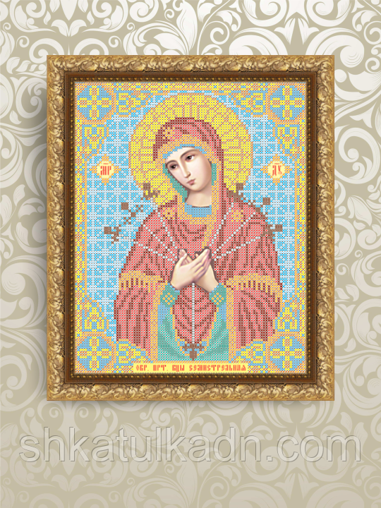Схема для вишивки бісером Богородиця Семистрельная, фото 1
