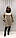 Пальто зимове жіноче кашемірове беж із коміром із соболю Розмір+, фото 5