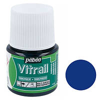 Фарба вітражна Pebeo Vitrail на основі розчинника Синій темний 45 мл (P-050-010)