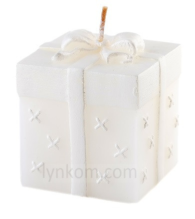 Свічка ароматична дизайнерська біла 8 см, фото 1