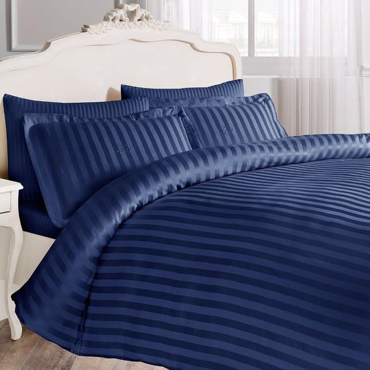 Постільна білизна Tivolyo Home NEW JACQUARD LACIVERT двоспальний — євро
