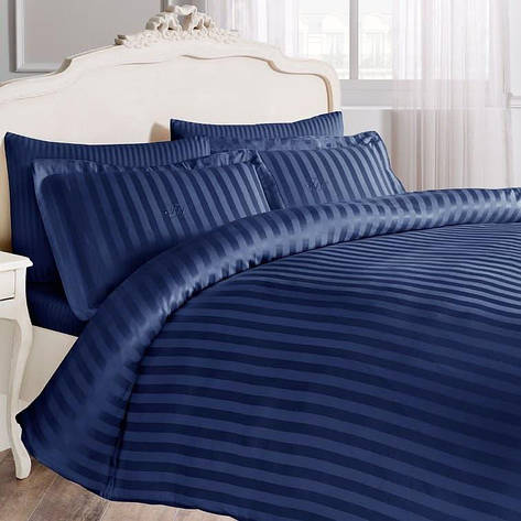 Постільна білизна Tivolyo Home NEW JACQUARD LACIVERT двоспальний — євро, фото 1
