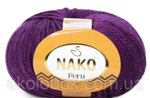 Турецька пряжа для в'язання NAKO Peru(перу) шерсть з альпака - 3260 фіолет