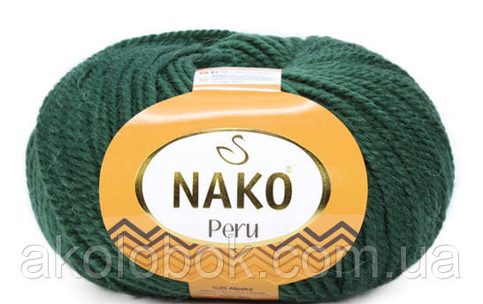 Турецька пряжа для в'язання NAKO Peru(перу) шерсть з альпака - 3601 смарагдовий
