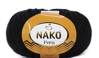 Турецька пряжа для в'язання NAKO Peru(перу) шерсть з альпака - 217 чорний