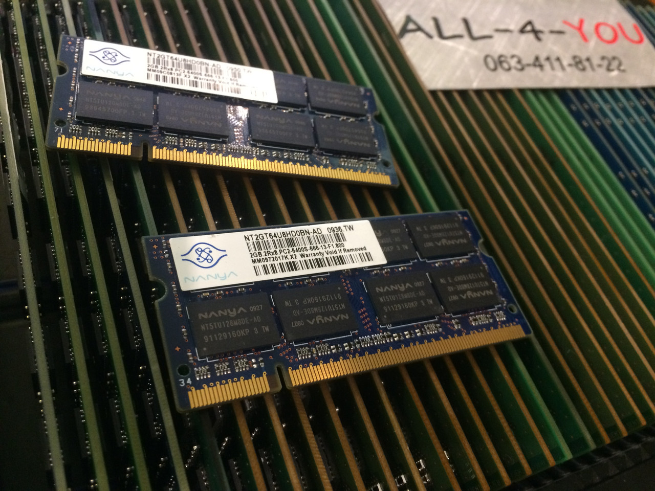 Оперативна пам'ять Nanya DDR2 2GB SO-DIMM PC2 6400S 800mHz Intel/AMD