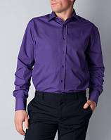 Яркая фиолетовая рубашка для мужчины с карманом на груди