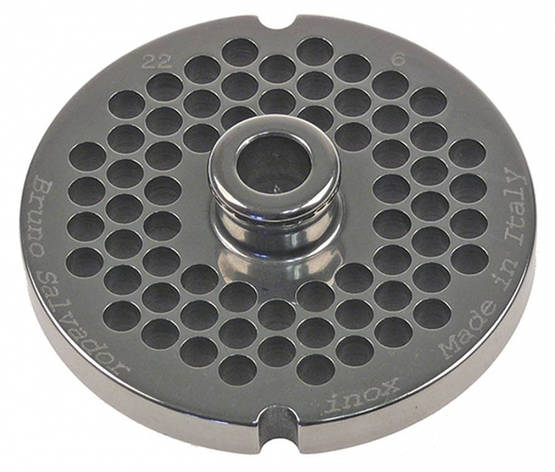 Решітка 6мм мод.22 з центр. втулкою Enterprise для м'ясорубки Sirman, Fimar, Fama, Apach, Everest, Mainca, фото 1