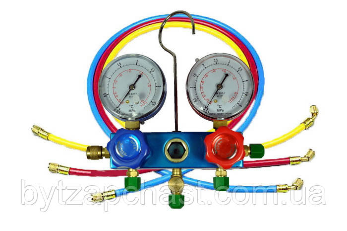 Манометрична станція R-22, R407, R-134, R404 2-х вент. HS-S36F 3 шланга в комплекті