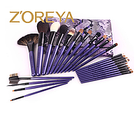 Натуральные кисти Z'OREYA 24 шт в чехле (Фиолетовый питон)