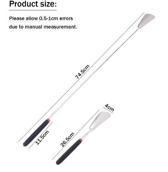 Металева ложка для взуття з довгою ручкою складана, фото 1