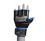 Рукавиці для MMA PowerPlay 3058 Чорно-Сині S, фото 3