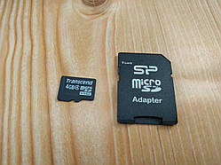 ОРИГИНАЛ карта пам'яті micro SD 4 GB class 4 + SD адаптер - б/у