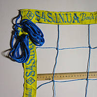 Сетка для волейбола «БРЕНД 12 НОРМА» с надписями "S4S.in.ua Beach volleyball" сине-желтая