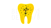 Часы настенные "Зуб", желтые