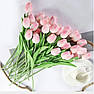 Квіти силіконові штучні тюльпани 31 шт. декор букет різних кольорів рожевий, фото 7