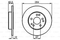 Тормозной диск передний MERCEDES COUPE (C124), MERCEDES E-CLASS (W124) 0 986 478 187 BOSCH