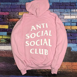 Толстовка Рожева з принтом "Antisocial Social Club ASSC" | Худі