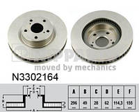 Тормозной диск передний LEXUS ES, TOYOTA AURIS, TOYOTA CAMRY, TOYOTA RAV 4 N3302164 NIPPARTS