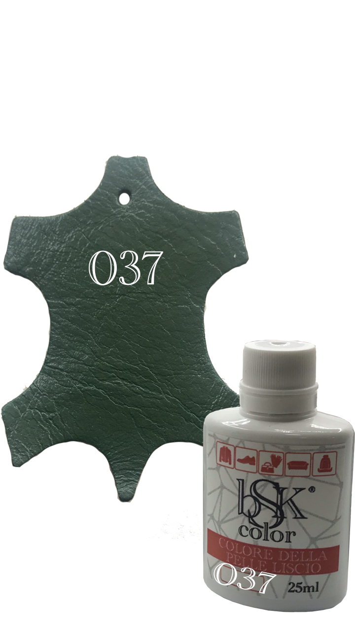 Краска для гладкой кожи зелёная Bsk color №037