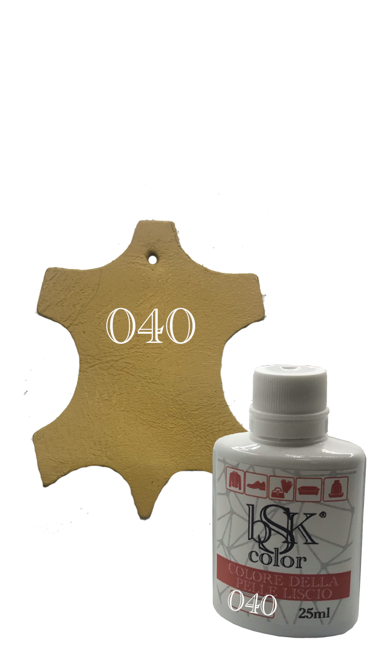 Фарба для гладкої шкіри гірчична Bsk color No040 25 мл, фото 1