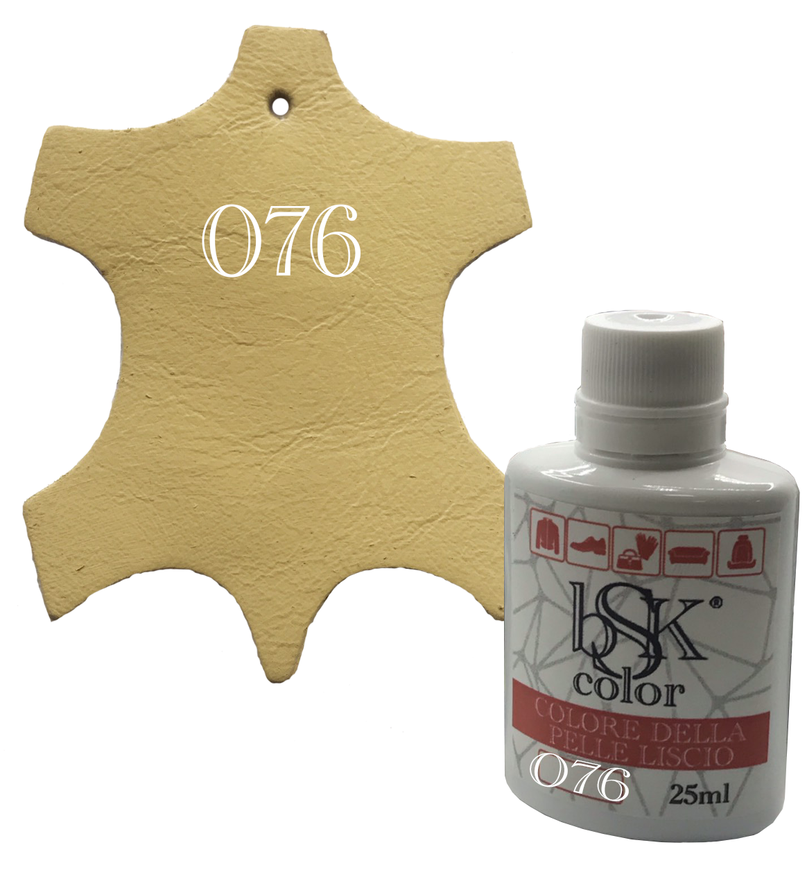 Фарба для шкіри крем-брюле Bsk color No076 25 мл, фото 1