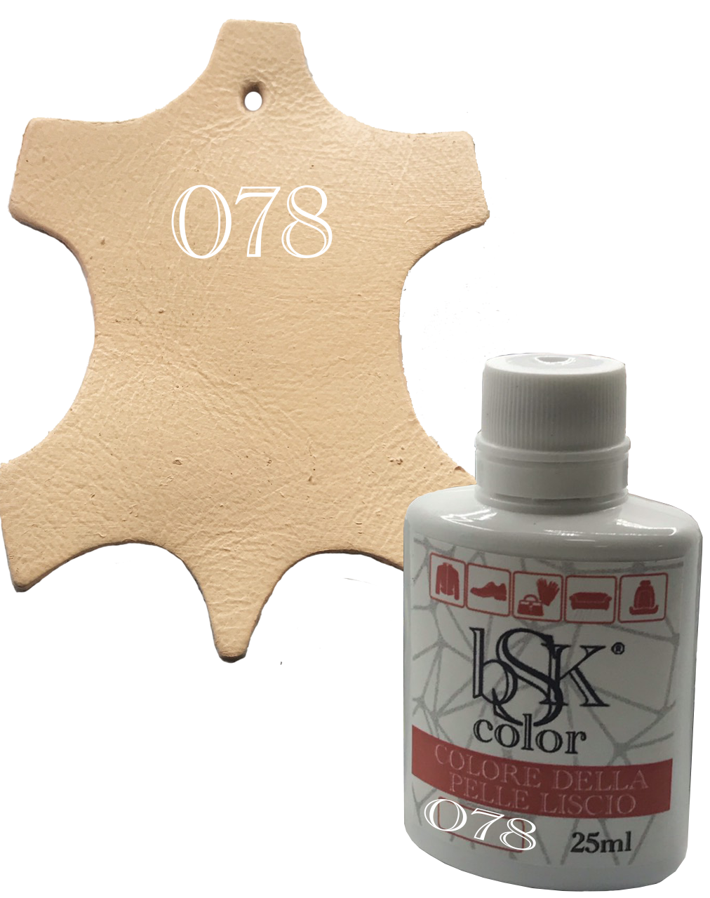 Фарба для шкіри світлий персик Bsk color No078 25 мл, фото 1