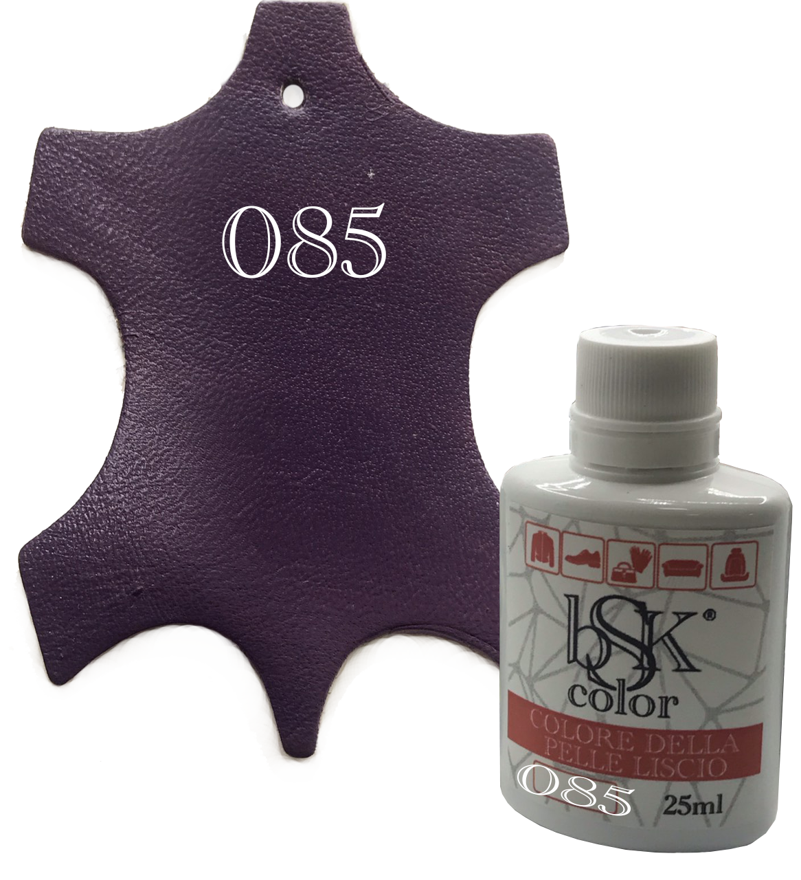 Фарба для шкіри баклажанова Вsk color No085 25 мл, фото 1