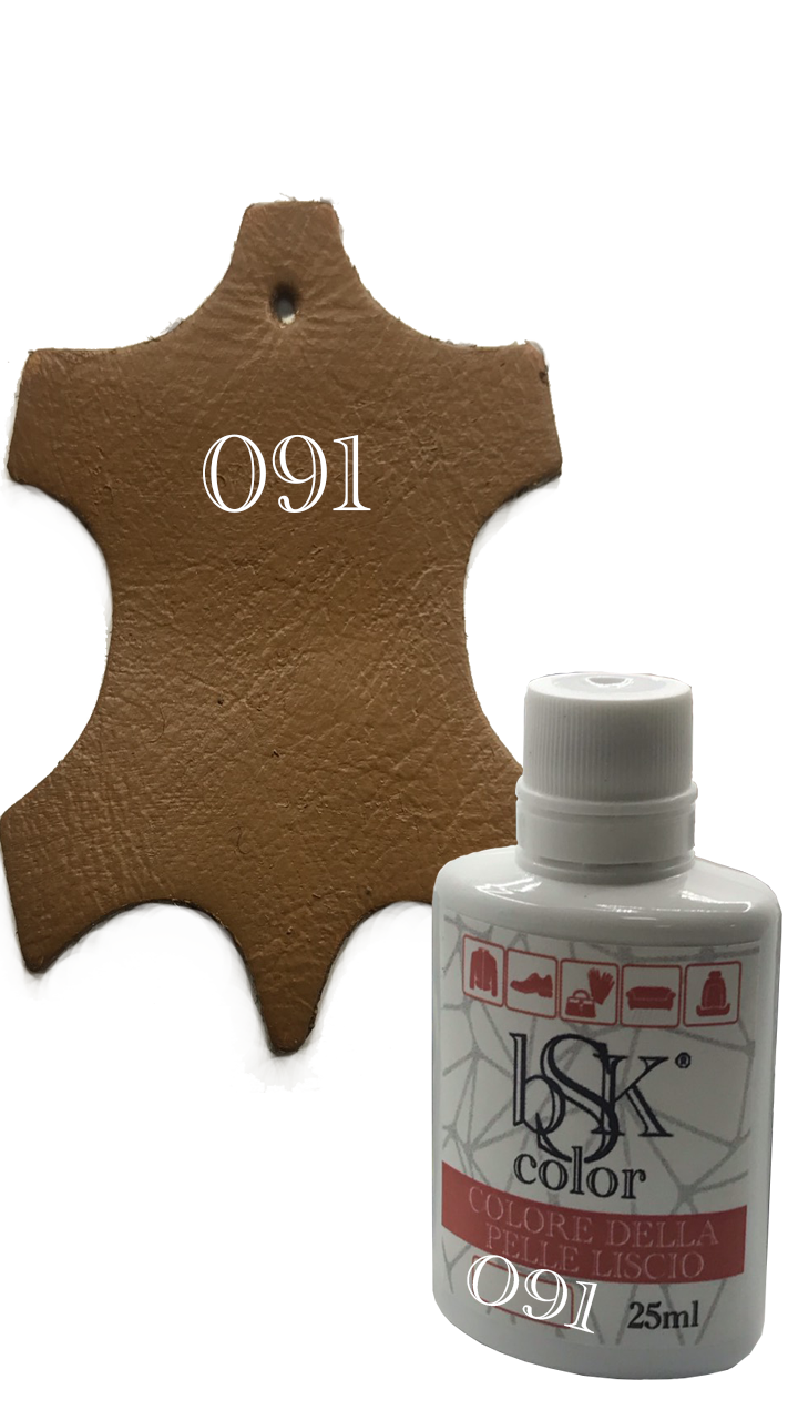 Фарба для шкіри коричнева-охра Bsk color No091 25 мл, фото 1