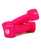 Гантелі неопренові квадратні 2*0,5 кг для фітнесу, аеробіки, бігу, боксу та спорту LiveUp SQUARE HEAD