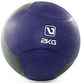 Медбол LiveUp MEDICINE BALL 2 кг твердий гумовий для реабілітації та фітнесу (LS3006F-2)