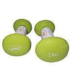 Гантелі вінілові 2*2 кг для фітнесу, аеробіки та спорту LiveUp VINYL DUMBBELL EGG HEAD