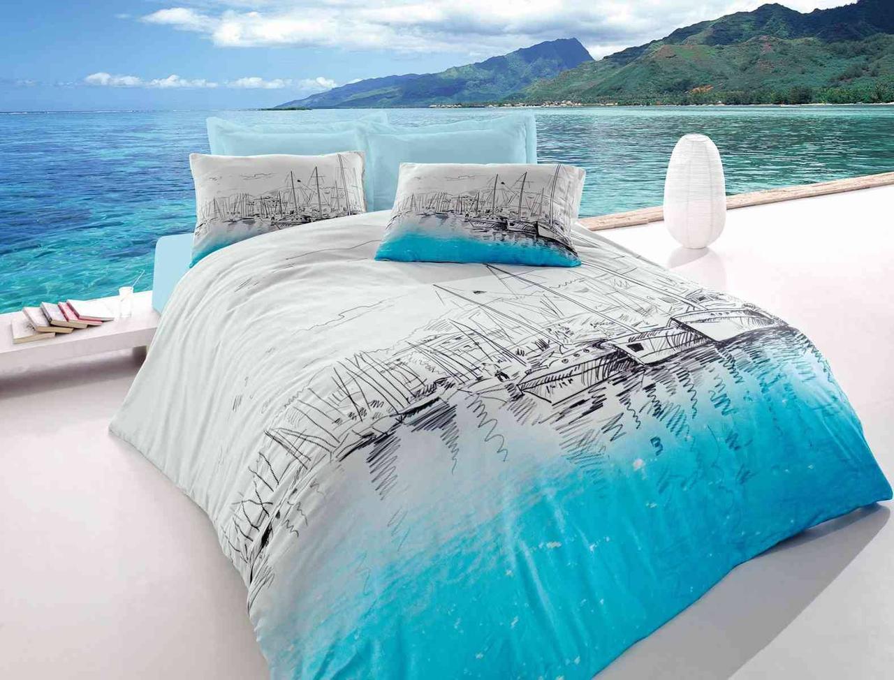 Постільна білизна Cotton Box MARITIME MARINA MAVI євро