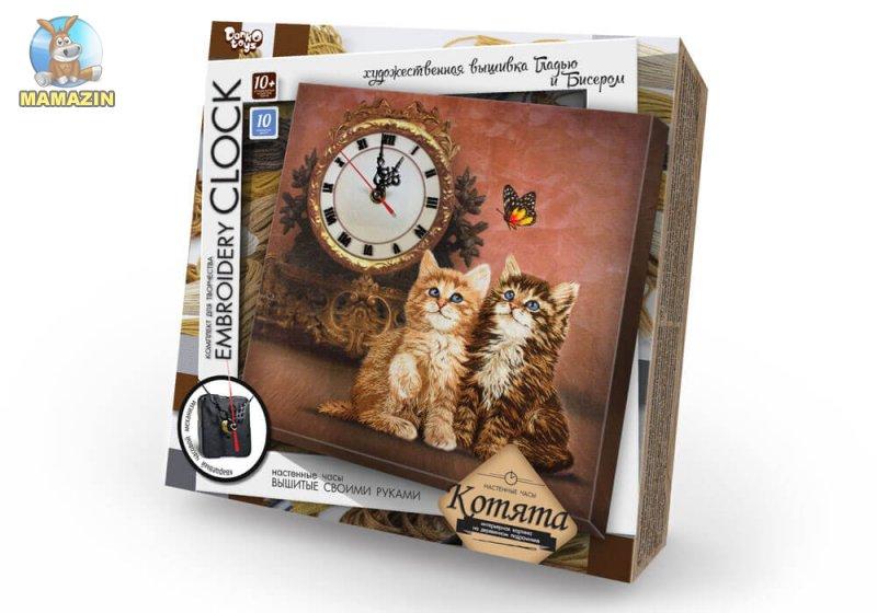 Набір для творчості годинник "Embroidery clock" Кошенята EC-01-03 G-Rich, фото 1