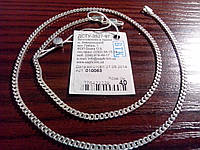 Серебряная тонкая цепочка - плетение Панцир