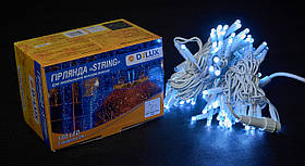 Світлодіодна гірлянда нитка DELUX String Flash 10м 100 LED білий/білий